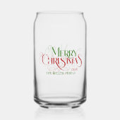 メリークリスマスレッドグリーンエレガントレトロタイポグラフィ ガラス缶 (裏面)