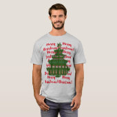 メリークリスマスレッドグリーンクリスマスツリー Tシャツ (正面フル)