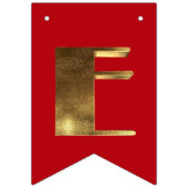 メリークリスマスレッドグリーンゴールデン文字タイポグラフィ バンティングフラッグ (第3の旗)