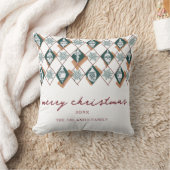 メリークリスマスレッドグリーンスクリプトタイポグラフィ クッション (ブランケット)