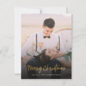 メリークリスマスレッドグリーンスススチュワートタータンチェック写真 ノートカード (正面)