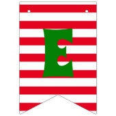 メリークリスマスレッドグリーンスノーフレークズサストライプンタ バンティングフラッグ (第2の旗)