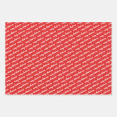 メリークリスマスレッドグリーンテラゾパターンホリデー ラッピングペーパーシート (正面3)