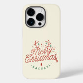 メリークリスマスレッドグリーンパーソナライズされたトナカイ Case-Mate iPhoneケース (裏面)