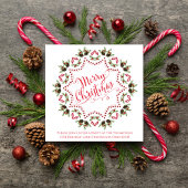 メリークリスマスレッドグリーンピネコンパーティーQRコード 招待状