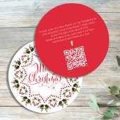 メリークリスマスレッドグリーンピネコンパーティーQRコード 招待状