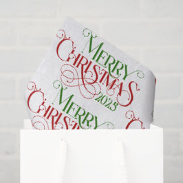 メリークリスマスレッドグリーンフェスティバルレトロタイポグラフィ 薄葉紙