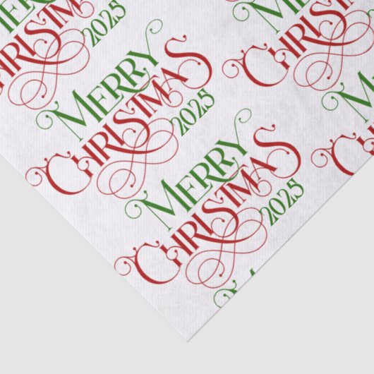 メリークリスマスレッドグリーンフェスティバルレトロタイポグラフィ 薄葉紙 (詳細)