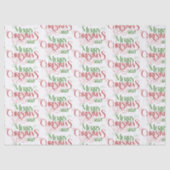 メリークリスマスレッドグリーンフェスティバルレトロタイポグラフィ 薄葉紙 (正面)