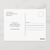 メリークリスマスレッドグリーンフォトホリデーポストカード ポストカード (裏面)