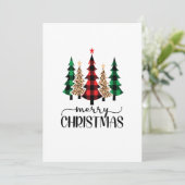 メリークリスマスレッドグリーンブラックプレイドツリーズカード シーズンカード (スタンド正面)