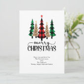 メリークリスマスレッドグリーンブラックプレイドツリーズカード シーズンカード (スタンド正面)