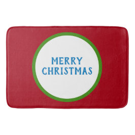 メリークリスマスレッドグリーンブルー バスマット