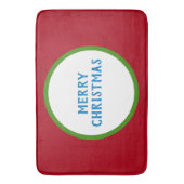 メリークリスマスレッドグリーンブルー バスマット (正面縦)