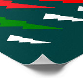 メリークリスマスレッドグリーンホワイト文字 ポスター (角)