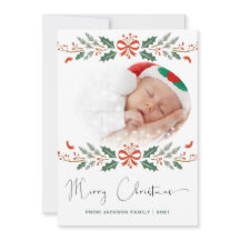 メリークリスマスレッドグリーンモダン写真