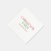メリークリスマスレッドグリーンレトロタイポグラフィ スタンダードカクテルナプキン (角)