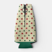 メリークリスマスレッドグリーンレトロドットパターン ボトルクーラー
