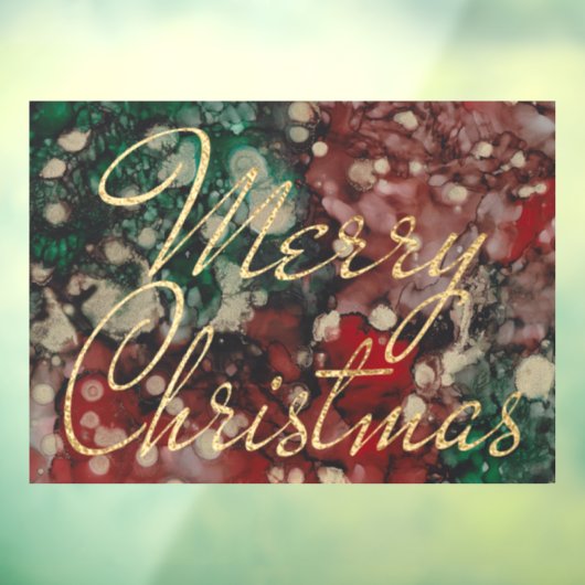 メリークリスマスレッドグリーン金ゴールド窓が貼れる ウィンドウサイン (シート3)