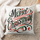 メリークリスマスレッドグリーン クッション (ブランケット)