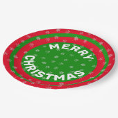 メリークリスマスレッドグリーン&スノーフレーク9» ペーパープレート (アングル)