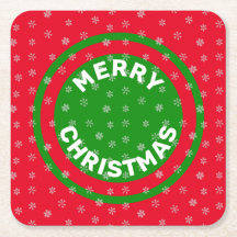 メリークリスマスレッドグリーン&スノーフレーク