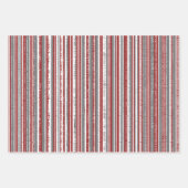 メリークリスマスレッドグレーの冬 ラッピングペーパーシート (正面3)