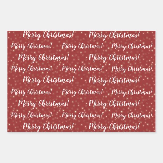 メリークリスマスレッドグレーの冬 ラッピングペーパーシート (正面)