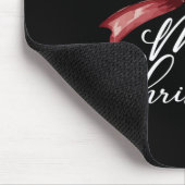 メリークリスマスレッドコケメリーット弓と明るい マウスパッド (コーナー)