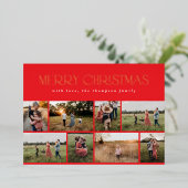 メリークリスマスレッドゴールドフォイル複数写真 箔シーズンカード (立ち正面)