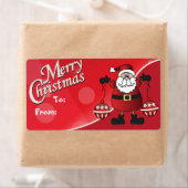 メリークリスマスレッドサンタクロースのギフトラベル ラベル (インサイチュ)