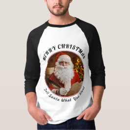 メリークリスマスレッドサンタクロースのクリスマスツリー Tシャツ