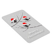 メリークリスマスレッドサンタハットバード マグネット (右側)