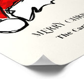 メリークリスマスレッドサンタハットファミリー名記念 ポスター (角)