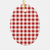 メリークリスマスレッドサンタハットフォトスクリプトホリデー セラミックオーナメント (裏面)