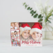 メリークリスマスレッドスクリプトの写真 シーズンポストカード (スタンド正面)