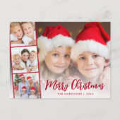 メリークリスマスレッドスクリプトの写真 シーズンポストカード (正面)