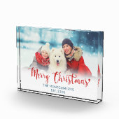 メリークリスマスレッドスクリプトファミリードッグフォトブロック フォトブロック (右)