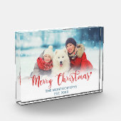 メリークリスマスレッドスクリプトファミリードッグフォトブロック フォトブロック (左)