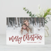 メリークリスマスレッドスクリプトフォトオーバーレイ シーズンカード (スタンド正面)