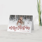 メリークリスマスレッドスクリプトフォトオーバーレイ シーズンカード (正面)