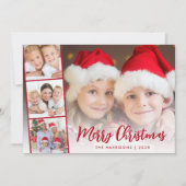 メリークリスマスレッドスクリプトフォトオーバーレイ シーズンカード (正面)