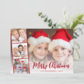 メリークリスマスレッドスクリプトフォトオーバーレイ シーズンカード (スタンド正面)