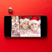 メリークリスマスレッドスクリプトフォトストリップ シーズンカード