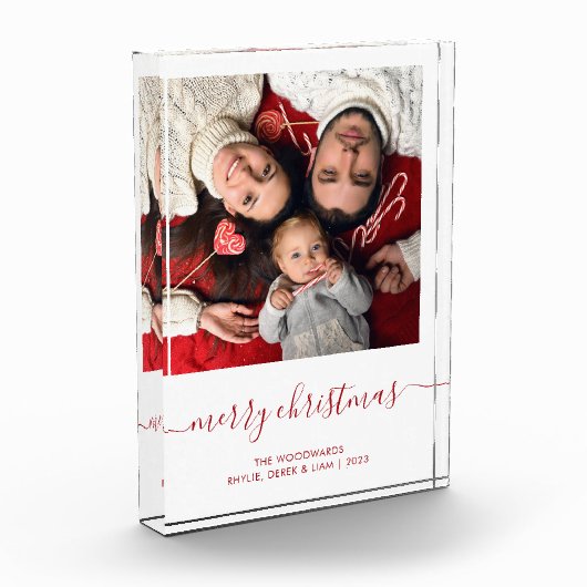 メリークリスマスレッドスクリプトミニマリストフォトブロック フォトブロック (左)