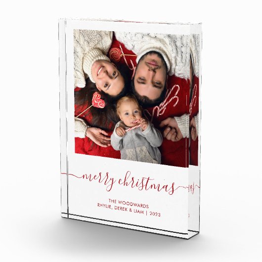 メリークリスマスレッドスクリプトミニマリストフォトブロック フォトブロック (右)