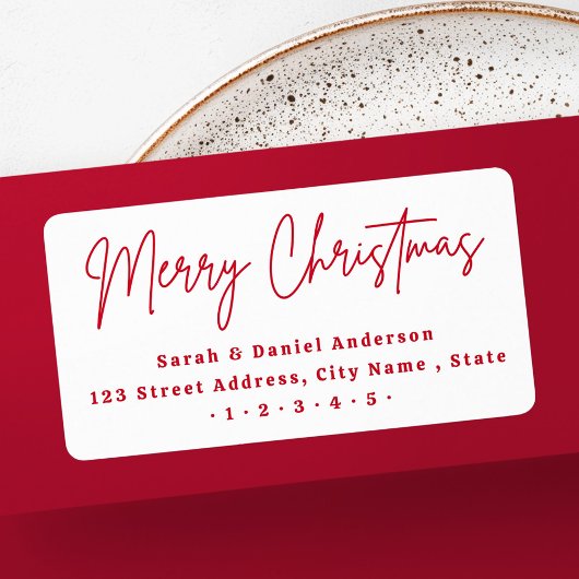 メリークリスマスレッドスクリプト差出人住所 ラベル