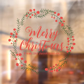 メリークリスマスレッドスクリプト素朴なリースフレーム ウィンドウサイン (シート2)