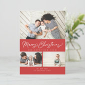 メリークリスマスレッドスクリプト3コラージュ数々の – 写真 シーズンカード (スタンド正面)