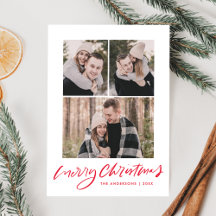 メリークリスマスレッドスクリプト3フォトコラージュ